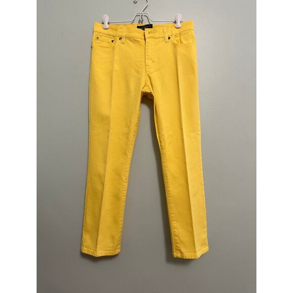 Lauren Ralph Lauren yellow straight leg jeans size 6 petite - Picture 2 of 7